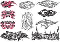 Set of spiny ornaments and tattoos Royalty Free Stock Photo
