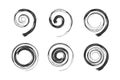 Set of Spiral Design Elements. Abstract Swirl Icons Royalty Free Stock Photo