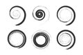 Set of Spiral Design Elements. Abstract Swirl Icons Royalty Free Stock Photo