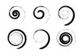 Set of Spiral Design Elements. Abstract Swirl Icons Royalty Free Stock Photo