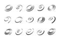 Set of Spiral Design Elements. Abstract Swirl Icons Royalty Free Stock Photo