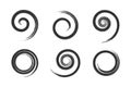 Set of Spiral Design Elements. Abstract Swirl Icons Royalty Free Stock Photo