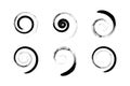 Set of Spiral Design Elements. Abstract Swirl Icons Royalty Free Stock Photo