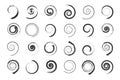 Set of Spiral Design Elements. Abstract Swirl Icons Royalty Free Stock Photo