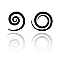 Set of Spiral Design Elements. Abstract Swirl Icons Royalty Free Stock Photo