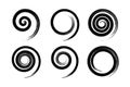 Set of Spiral Design Elements. Abstract Swirl Icons Royalty Free Stock Photo