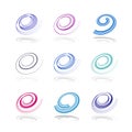 Set of Spiral Design Elements. Abstract Whirl Icons