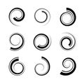 Set of Spiral Design Elements. Abstract Whirl Icons Royalty Free Stock Photo