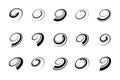 Set of Spiral Design Elements. Abstract Whirl Icons