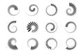 Set of Spiral Design Elements. Abstract Whirl Icons