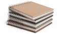 A set of spiral notebooks, wire steel bindings, notepad springs, document covers, and booklet sheets, with a metal Royalty Free Stock Photo