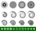 Set of 12 spiral, swirl, twirl shapes