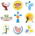 Set of Spirituality / Religion Icons Royalty Free Stock Photo