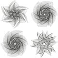 Set of spirograph elements. Collection of abstract shapes for design. Vector illustration. Royalty Free Stock Photo