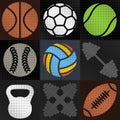 Set sport background, vector illustration. Royalty Free Stock Photo