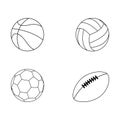 Set of sport ball vector collection isoated on white background