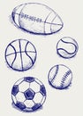 Set sport balls Royalty Free Stock Photo