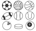 Set sport balls. Balls icon. Flat design. Vector illustration. eps10 Royalty Free Stock Photo