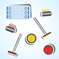 Set sport curling icons