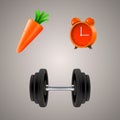 Set of sport diet illustrations.