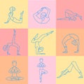 Set of Sport Excercises Line Style Icons. Vector Royalty Free Stock Photo