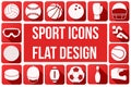 Set of sport icons in flat design Royalty Free Stock Photo