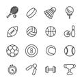 Set of sport icons in modern thin line style.