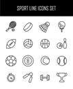 Set of sport icons in modern thin line style.