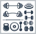 Set of sport weights for bodybuilding, fitness etc