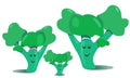 Set of sportive family of broccoli