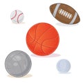 Set of sports balls isolated on white background. Royalty Free Stock Photo