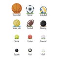 Set of sports balls. vector Royalty Free Stock Photo