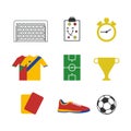 set of sports futsal design icon flat vector illustration template designs