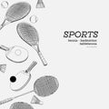 Set of sports hand draw sketch vector.