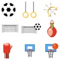 A set of sports icons on a white background