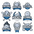 Set of sports logo element icons. Vector illustration decorative design