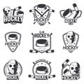 Set of sports logos for hockey. Royalty Free Stock Photo