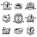 Set of sports logos for hockey.