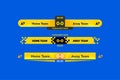 Set of sports yellow flat banners for game score keeping Royalty Free Stock Photo