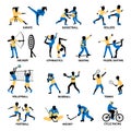 Set Of Sportsmen Silhouettes