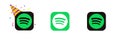 Set of spotify icons. Green Spotify logo. Online Spotify. Logo. Vector. Zaporizhzhia, Ukraine - May 10, 2021