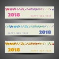 Set of Spotted Horizontal New Year Banners - 2018