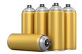 Set of spray paint cans isolated on white background. Spray bottle and dispenser Royalty Free Stock Photo