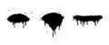 set of spray paint graffiti banners and ink splashes, ink blots Royalty Free Stock Photo
