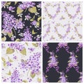 Set of Spring Flowers Backgrounds Royalty Free Stock Photo
