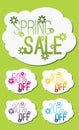 Set of Spring sale graphics with discount stickers Royalty Free Stock Photo