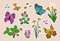 Set of spring stickers