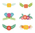 Set of spring typographic badges floral labels