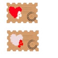 Set of spring and love postage stamps Royalty Free Stock Photo