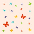 Set of spring vector drawings of butterflies